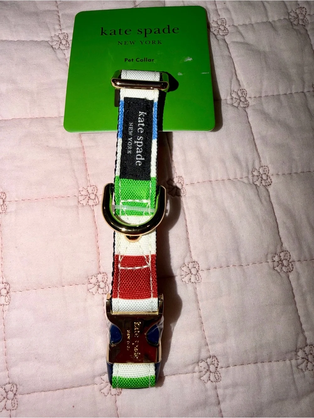 kate spade New York Multicolor Stripe Pet Collar NWT